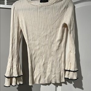 Women's Cream Top with Flared Sleeves